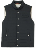 Brunello Cucinelli - Slim-Fit Quilted Nylon Down Gilet - Blue