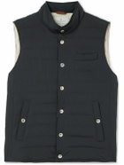 Brunello Cucinelli - Slim-Fit Quilted Nylon Down Gilet - Blue