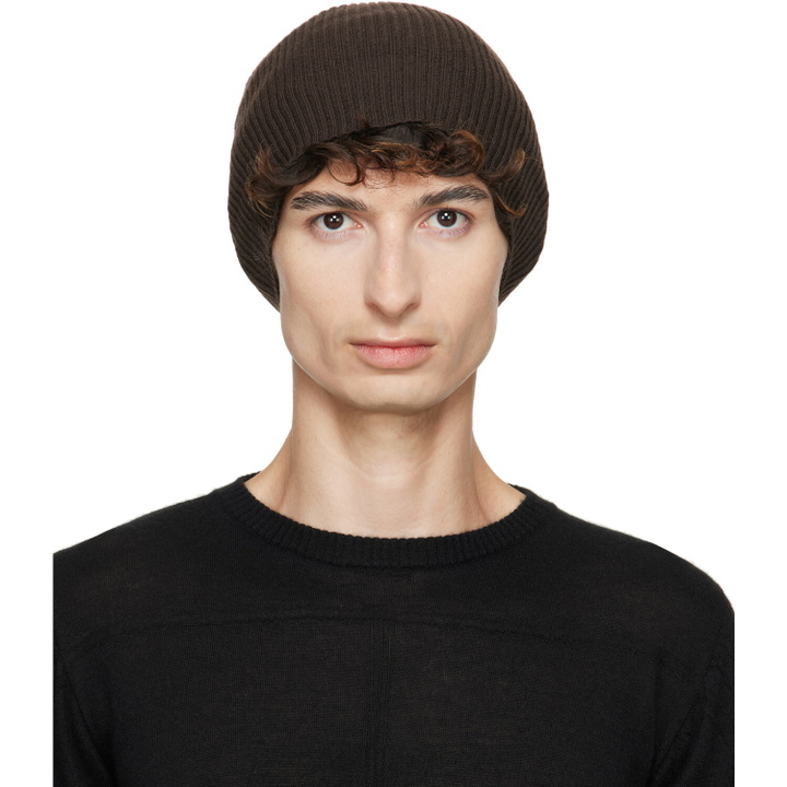 Photo: Rick Owens Brown Tower Ribbed Beanie
