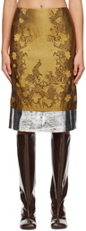 Dries Van Noten Brown Floral Midi Skirt