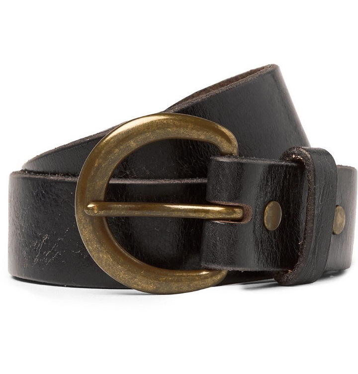 Photo: RRL - 3cm Dark-Brown Terrance Leather Belt - Men - Brown