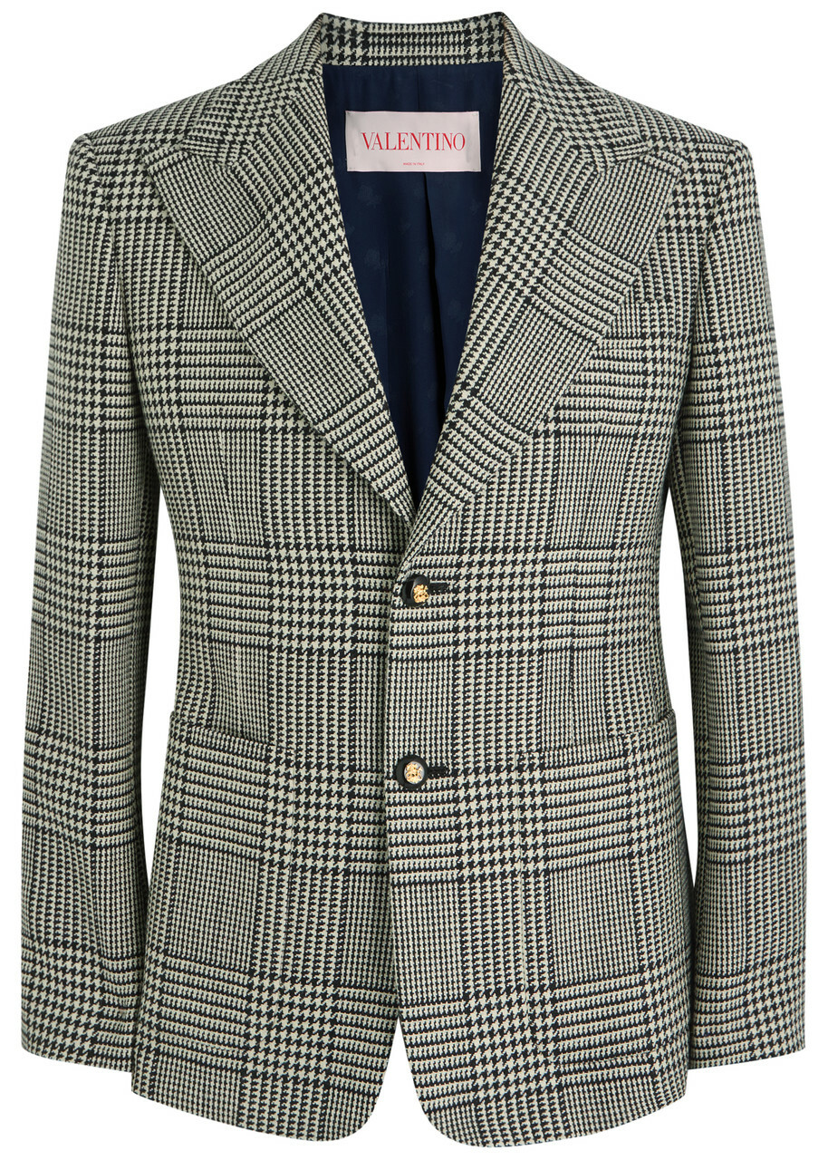 Valentino Garavani Houndstooth-jacquard Wool Blazer