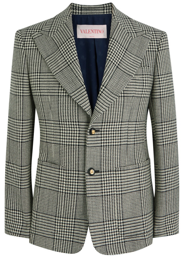 Photo: Valentino Garavani Houndstooth-jacquard Wool Blazer Multicoloured