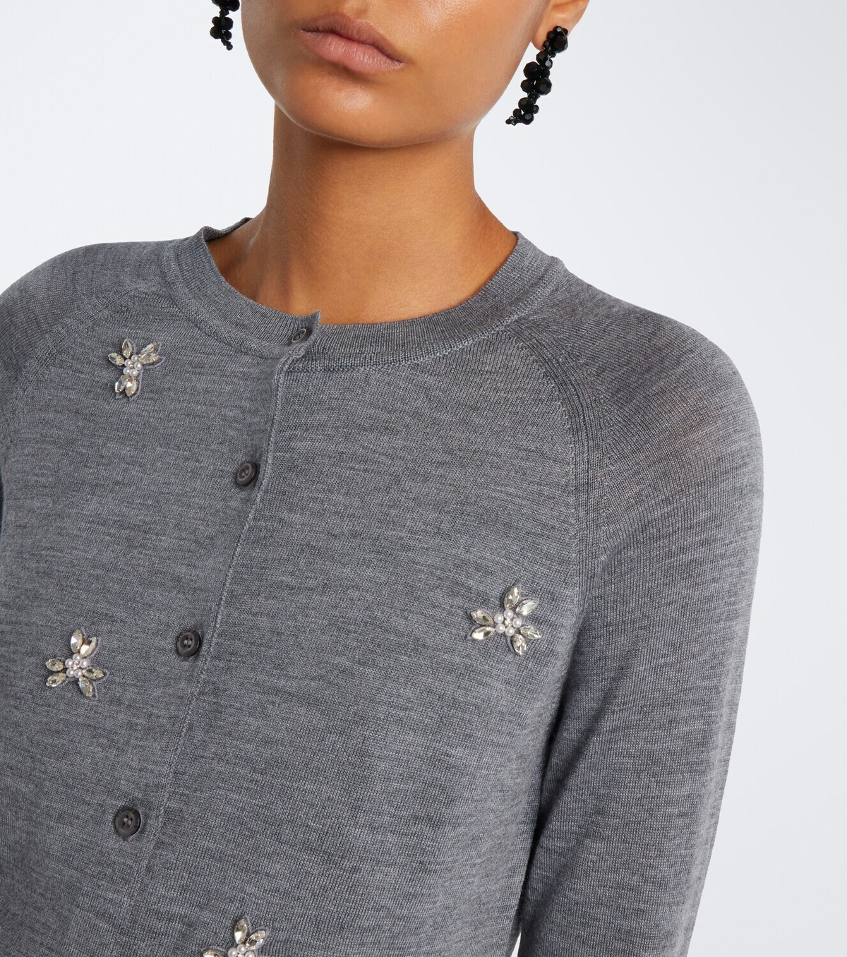 Simone Rocha Embellished wool and silk cardigan