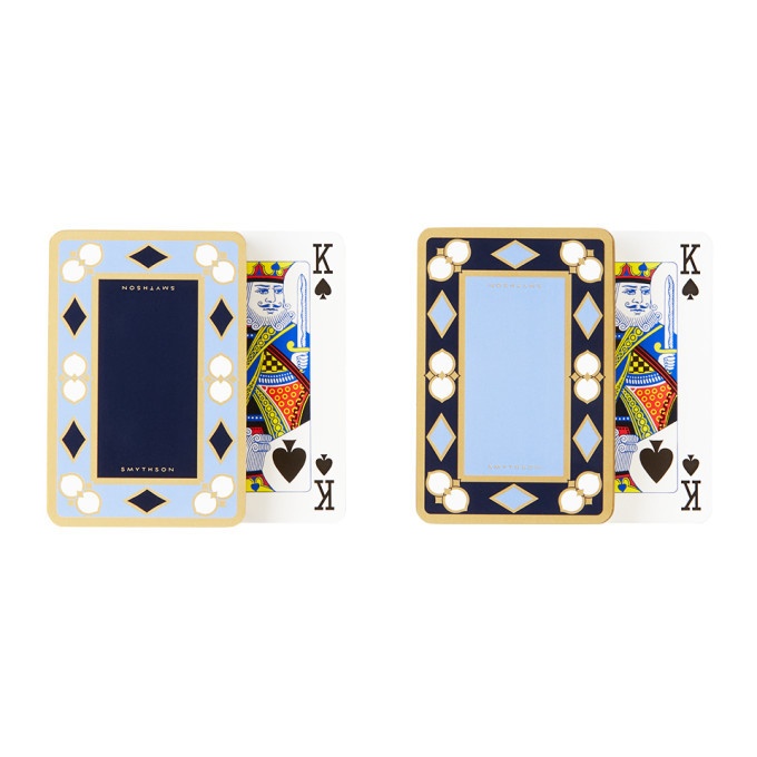 Photo: Smythson Blue and Gold Playing Card Twin Pack Set