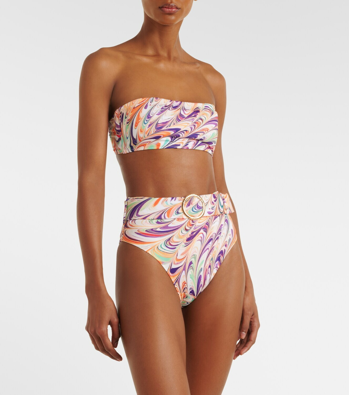 Alexandra Miro Iris belted printed bikini bottoms