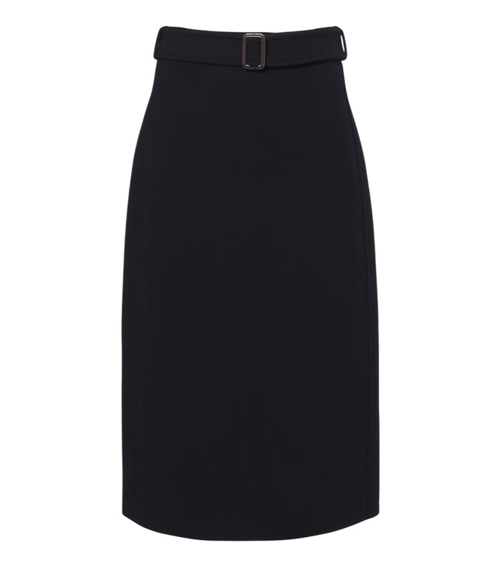 Photo: 'S Max Mara Belted virgin wool midi skirt