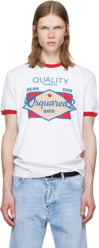 Photo: Dsquared2 White D2 Daywear New Cool Fit T-shirt