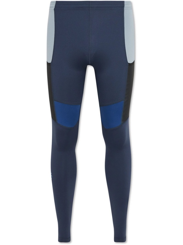 Photo: 7 DAYS ACTIVE - Endurance Colour-Block Compression Running Tights - Blue