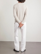 Dunhill - Cable-Knit Cashmere and Linen-Blend Sweater - Neutrals