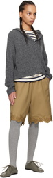 Cordera Taupe Embroidered Bermuda Shorts