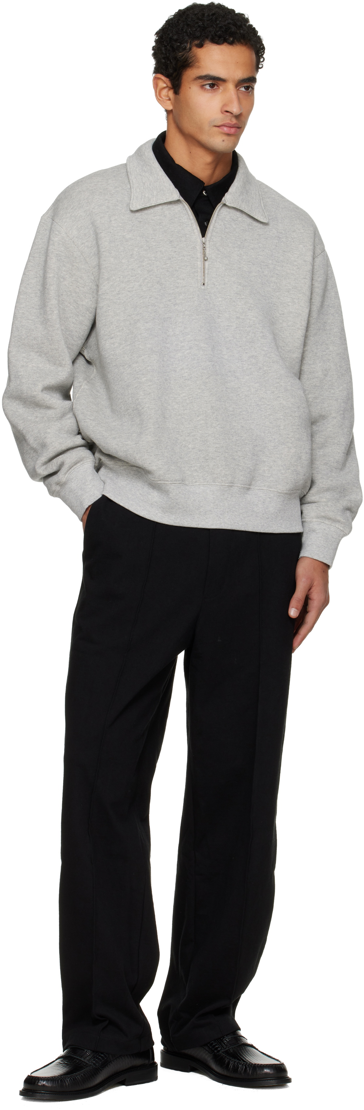 Lady White Co. Gray Quarter Zip Track Jacket