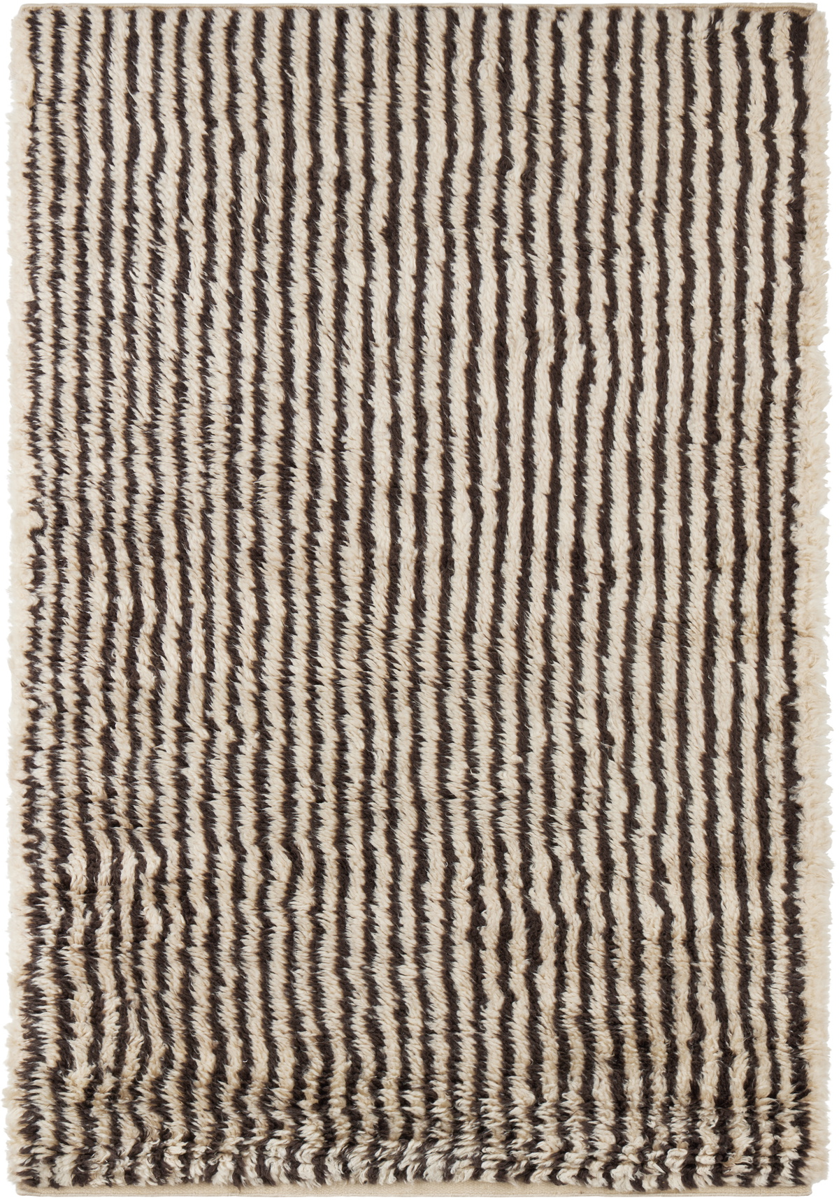 ferm LIVING Off-White & Brown Kami Knotted Rug