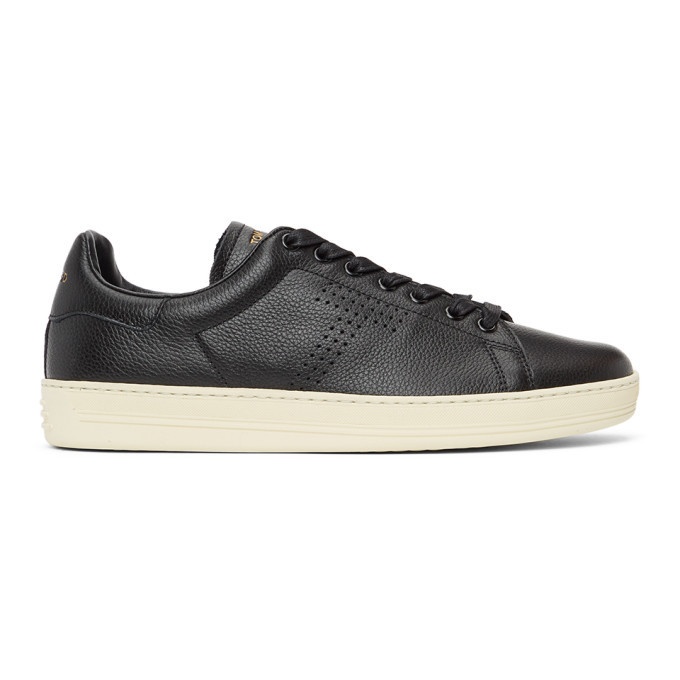 Photo: Tom Ford Black Grained Leather Warwick Sneakers