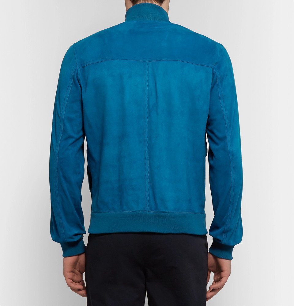 Valstar - Valstarino Slim-Fit Unlined Suede Bomber Jacket - Cobalt blue ...