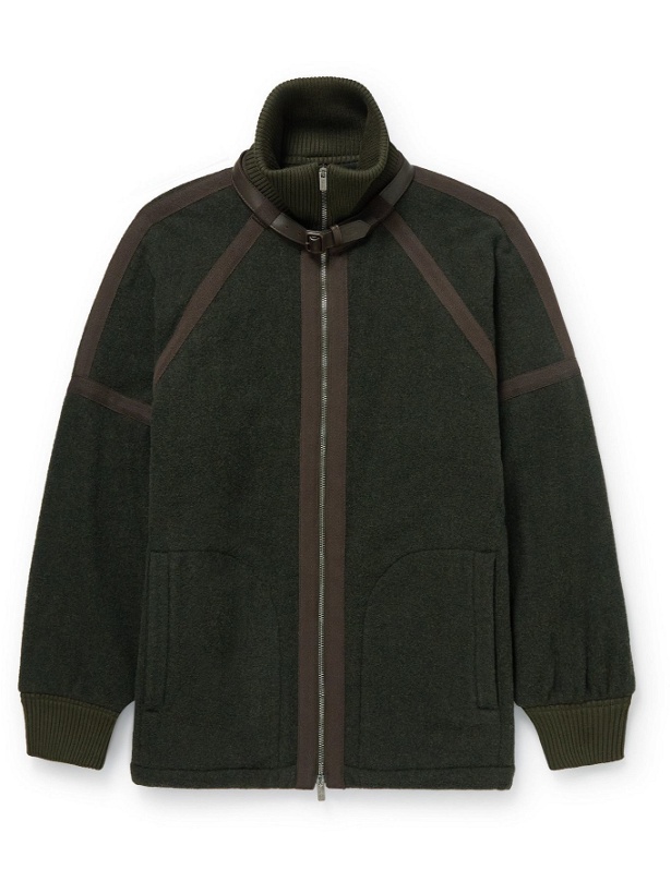 Photo: Tod's - Canvas and Leather-Trimmed Virgin Wool-Blend Jacket - Green