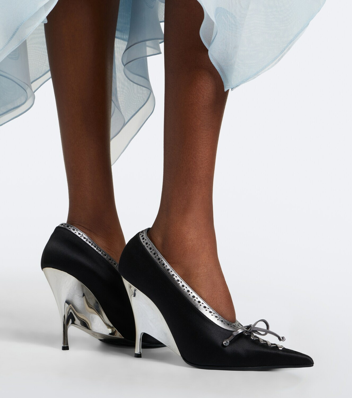 McQueen Koko leather and satin pumps
