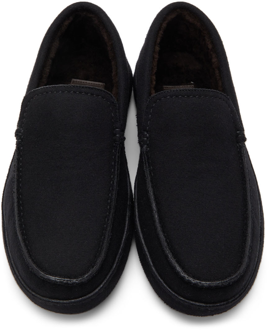 Ermenegildo Zegna Couture Black Wool Slippers