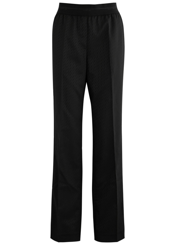 Photo: Helmut Lang Car Logo-jacquard Straight-leg Woven Trousers Black