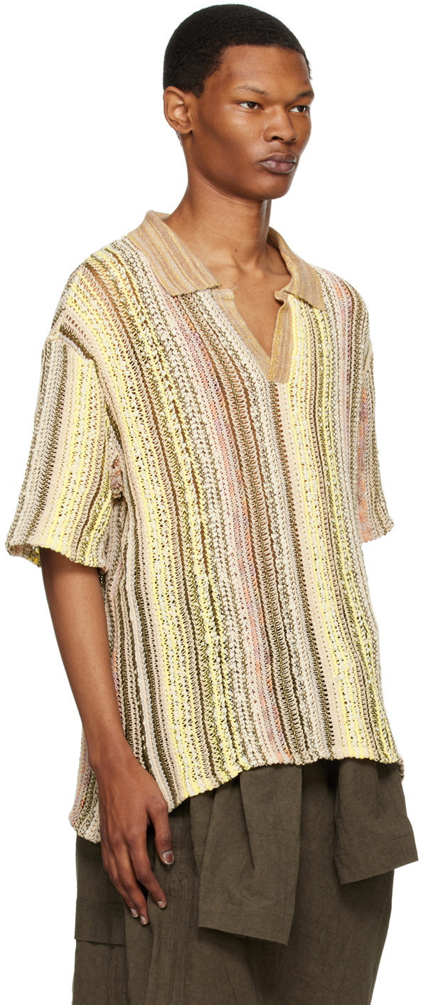 VITELLI Beige Open Placket Polo