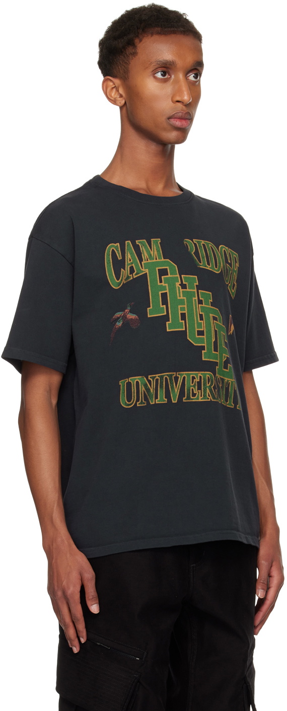 Rhude Black 'Rhude' University T-shirt