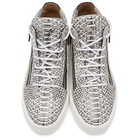 Giuseppe Zanotti White and Black Croc Kriss High-Top Sneakers