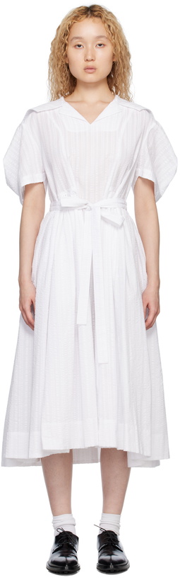 Photo: MINJUKIM White Butterfly Midi Dress