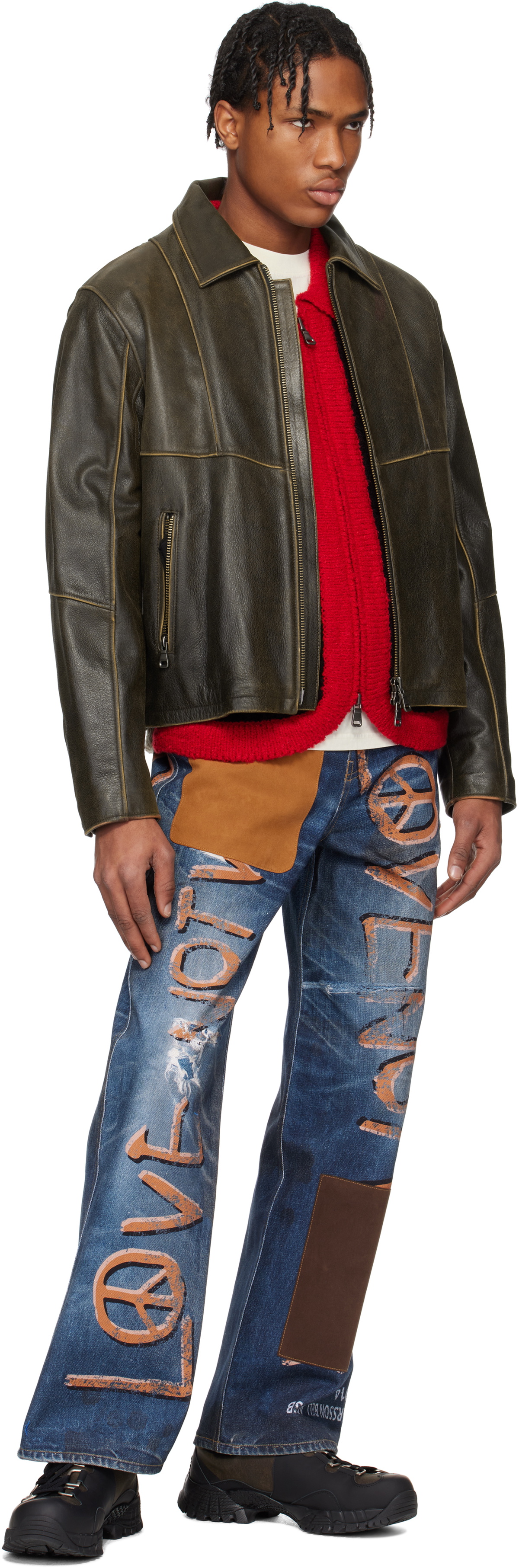 Andersson Bell SSENSE Exclusive Brown Dreszen Zip-Up Leather Jacket