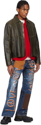 Andersson Bell SSENSE Exclusive Brown Dreszen Zip-Up Leather Jacket