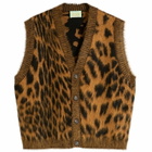 Aries Women's Brushed Leopard Vest in Brown