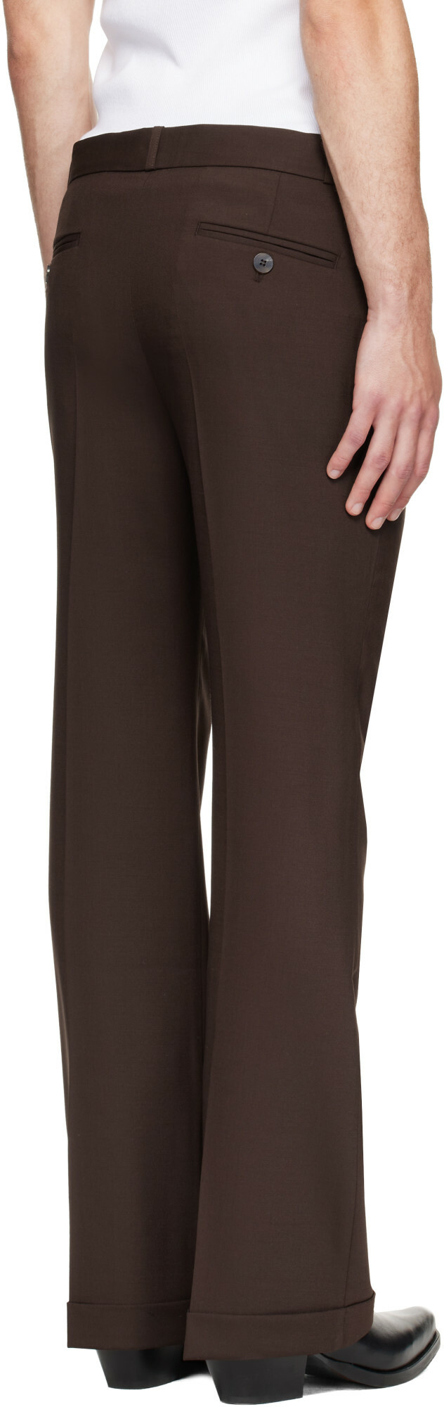 Ernest W. Baker Brown Cuffed 70's Trousers