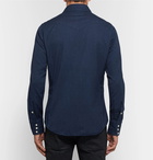 TOM FORD - Slim-Fit Indigo-Dyed Cotton-Chambray Western Shirt - Indigo