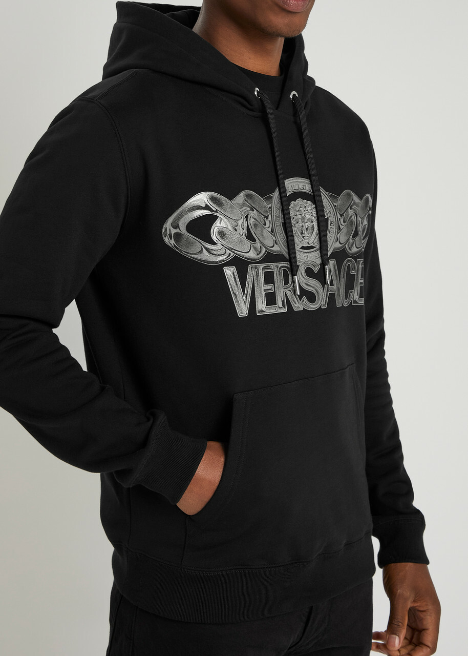 Versace Logo-printed Cotton Sweatshirt Black
