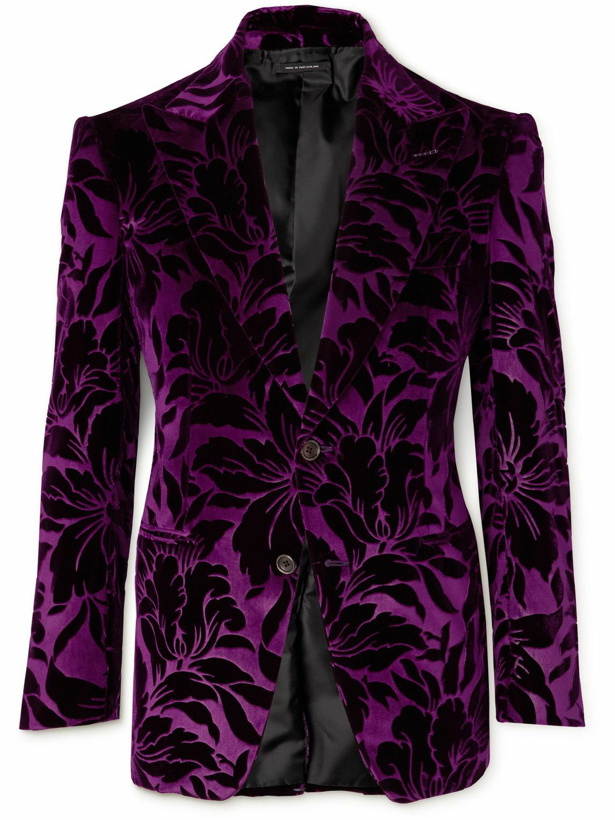 Photo: TOM FORD - Cooper Slim-Fit Velvet-Jacquard Tuxedo Jacket - Pink