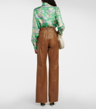 Gucci - High-rise straight leather pants
