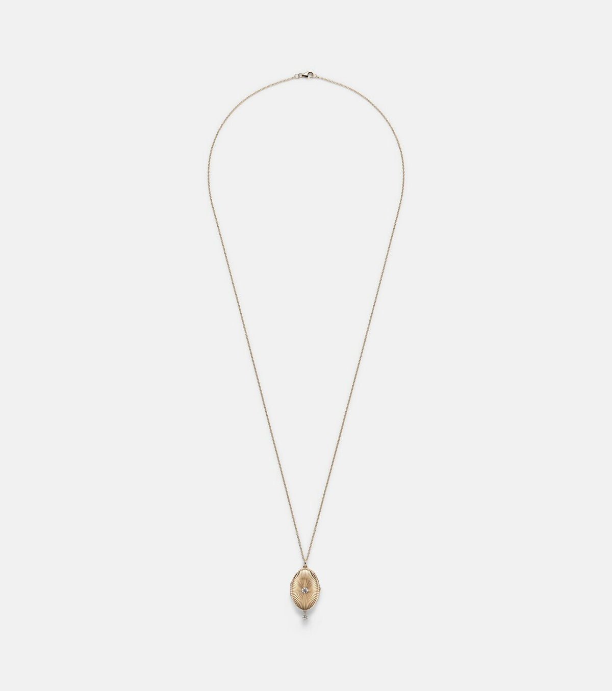 Persée 9kt gold locket necklace with diamonds