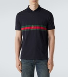 Gucci Web Stripe cotton jersey polo shirt