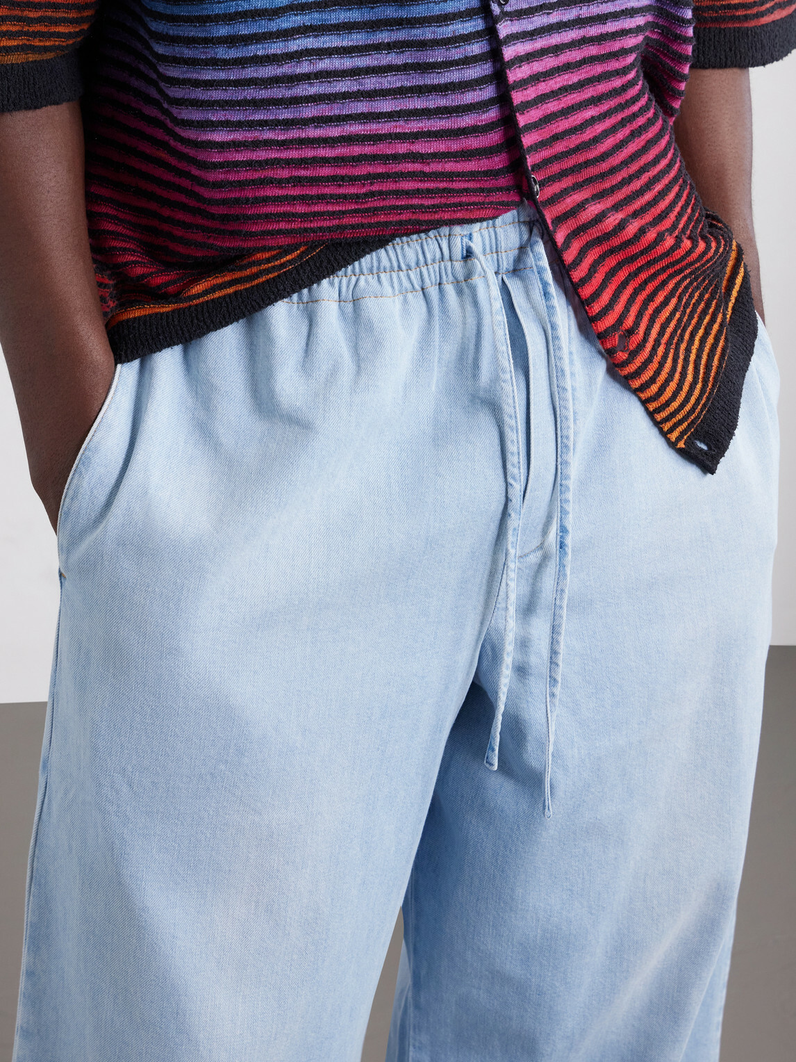 LOEWE - Paula's Ibiza Wide-Leg Drawstring Jeans - Blue