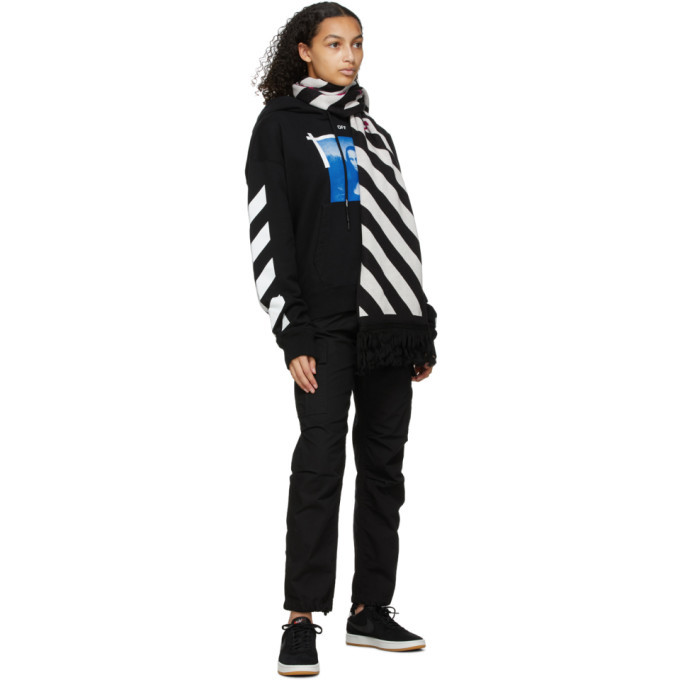 Off-White Black and White Diag Arrows Scarf Off-White