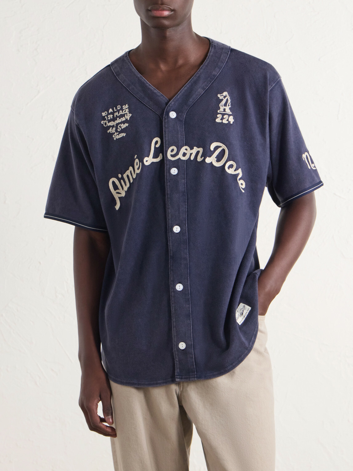 Aimé Leon Dore - Logo-Embroidered Cotton Shirt - Blue