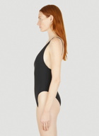 Deep Neck Swimsuit in Black