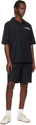 Off-White Black Tape Logo Poplin Bowling Shorts