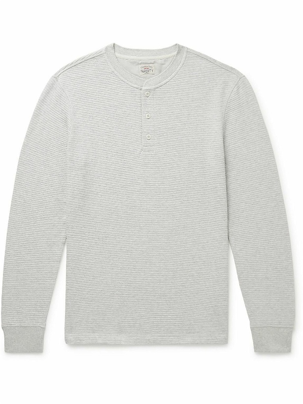 Photo: Faherty - Surf Waffle-Knit Cotton-Blend Henley T-Shirt - Gray