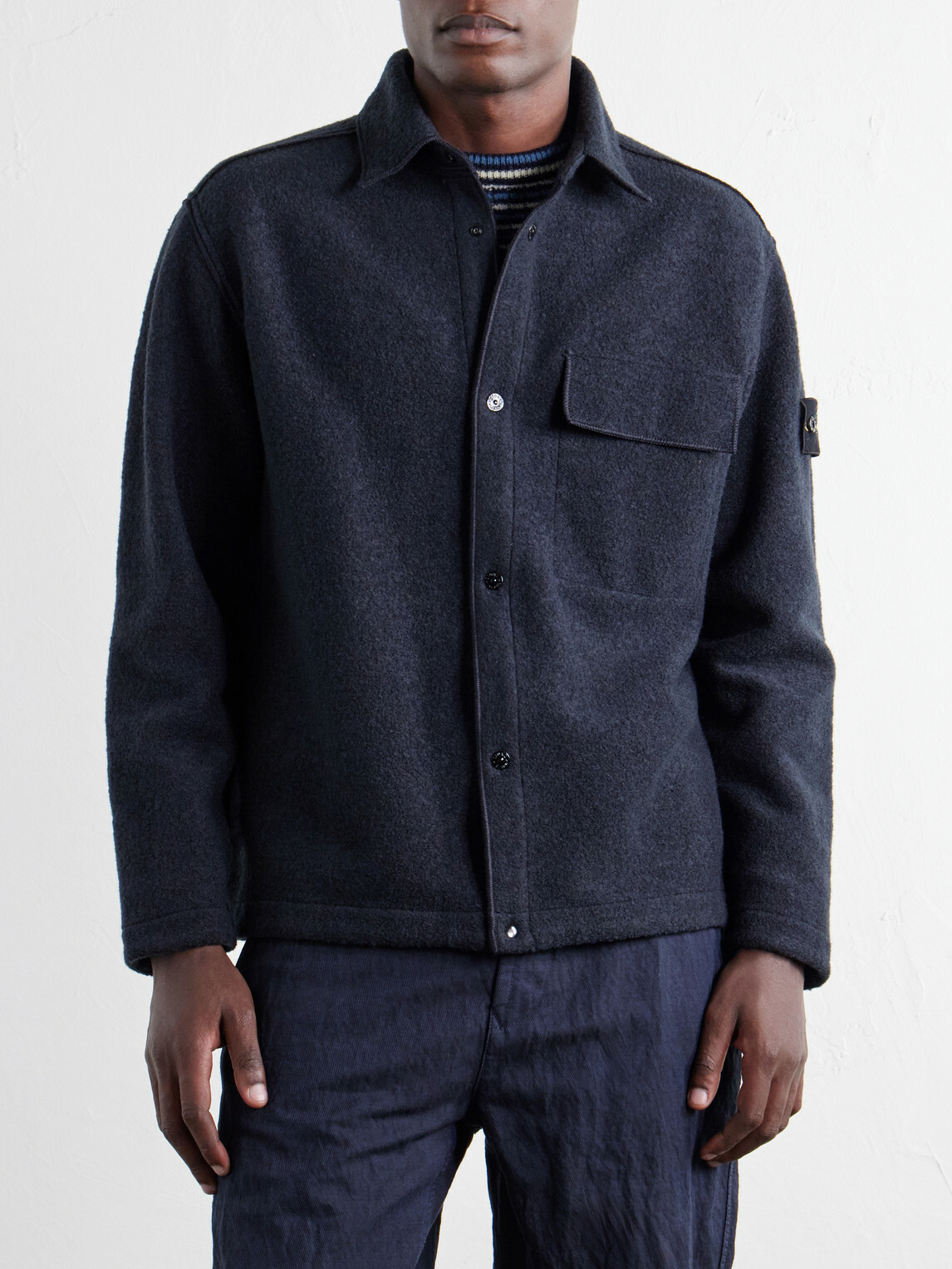 Stone Island - Micro Bouclé Overshirt - Blue