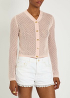 Ganni Pointelle Knit Cardigan Light Pink