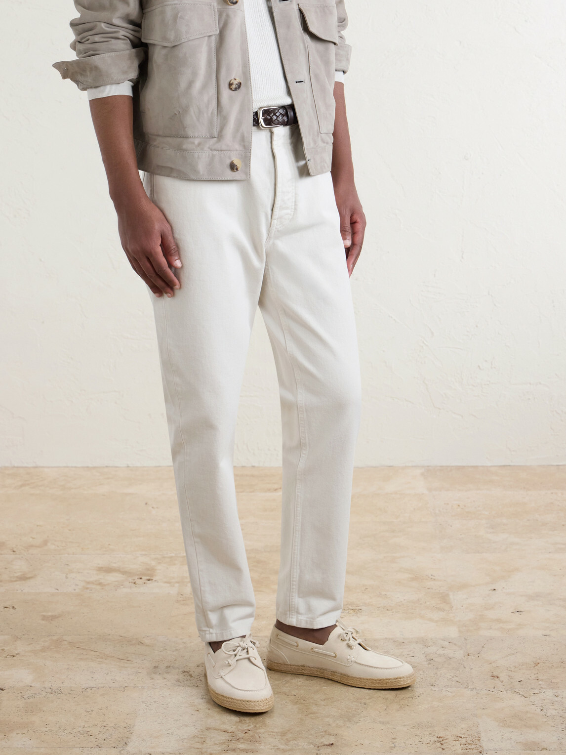 Brunello Cucinelli - Suede Boat Shoes - Neutrals