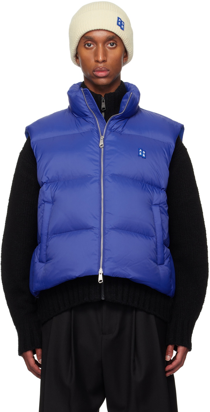 【Ader Error】TRS Tag puffer ves.t 01 ADER error Blue TRS Tag 01 Puffer Down Vest ADER error