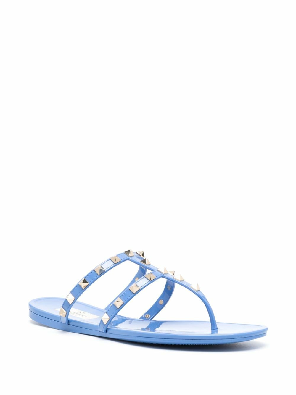 Valentino Garavani Blue Rockstud Rubber Sandals Valentino