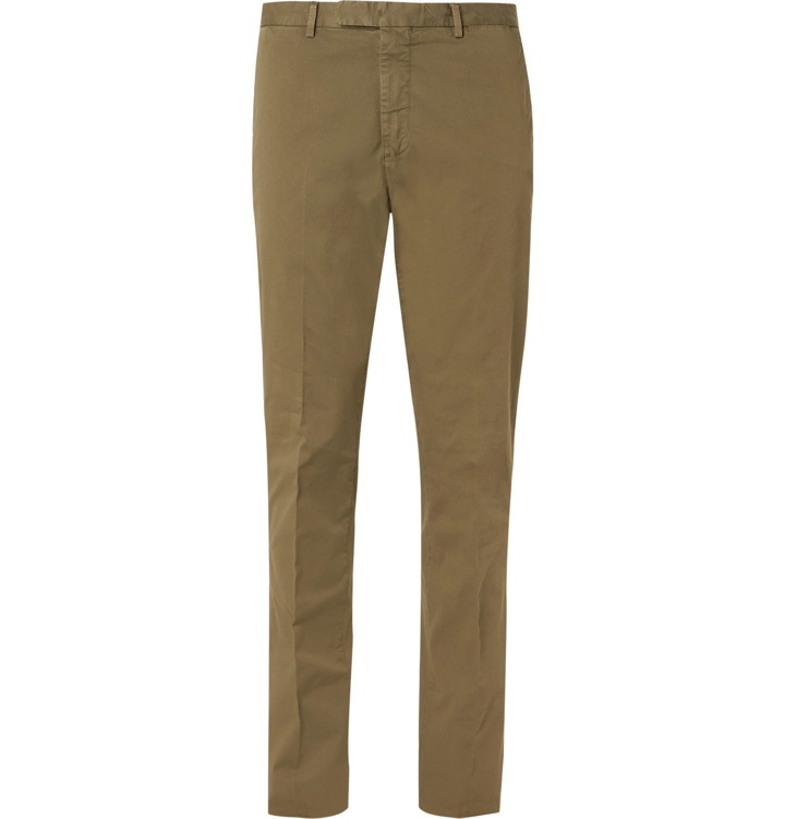 Photo: Boglioli - Navy Slim-Fit Stretch-Cotton Twill Suit Trousers - Green