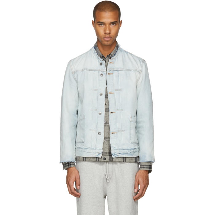 Photo: Levis Made and Crafted Blue Denim Type II Cut-Off Trucker Jacket